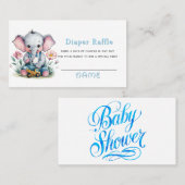 Baby Elephant mit Truck Boy Diaper Raffle Visitenkarte (Vorne/Hinten)