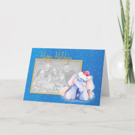 Baby Elephant mit Weihnachtsmannmütze Feiertagskarte