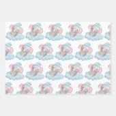 Baby Elephant Moon Cloud Stars Hört Niedlich Geschenkpapier Set (Vorderseite 3)
