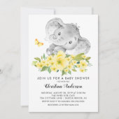 Baby Elephant Neutral Baby Dusche Einladung (Vorderseite)