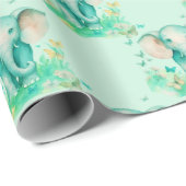 Baby Elephant Neutral Baby Dusche Geschenkpapier (Rolleneckpunkt)