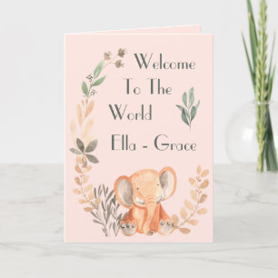 Baby Elephant New Baby Card Dankeskarte