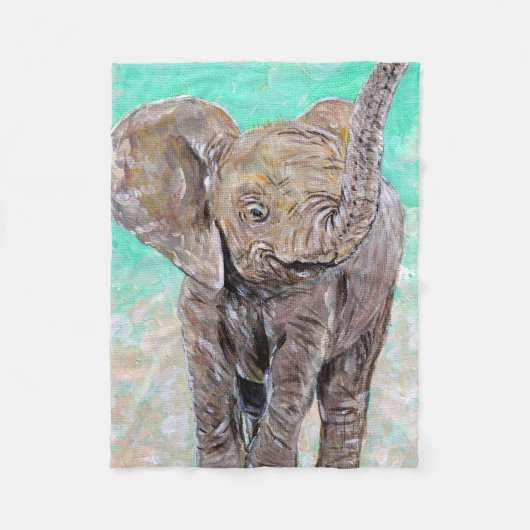 Baby Elephant Painting Fleecedecke (Vorderseite)