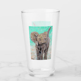 Baby Elephant Painting Glas