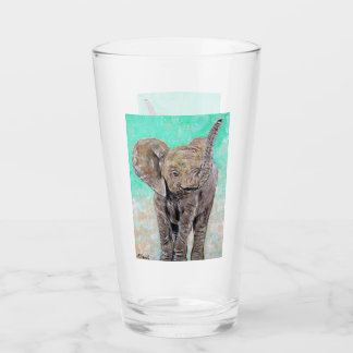 Baby Elephant Painting Glas