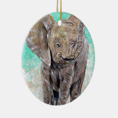 Baby Elephant Painting Keramik Ornament (Rechts)