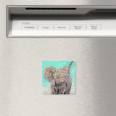 Baby Elephant Painting Magnet (In Situ (Geschirrspüler))