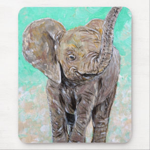 Baby Elephant Painting Mousepad