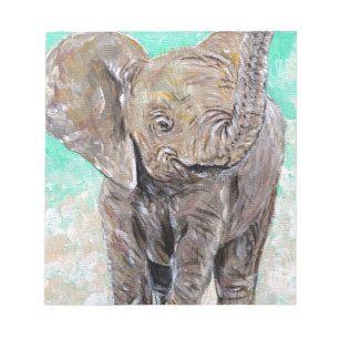 Baby Elephant Painting Notizblock