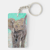 Baby Elephant Painting Schlüsselanhänger (Rückseite)