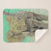 Baby Elephant Painting Sherpadecke (Vorderseite (Horizontal))