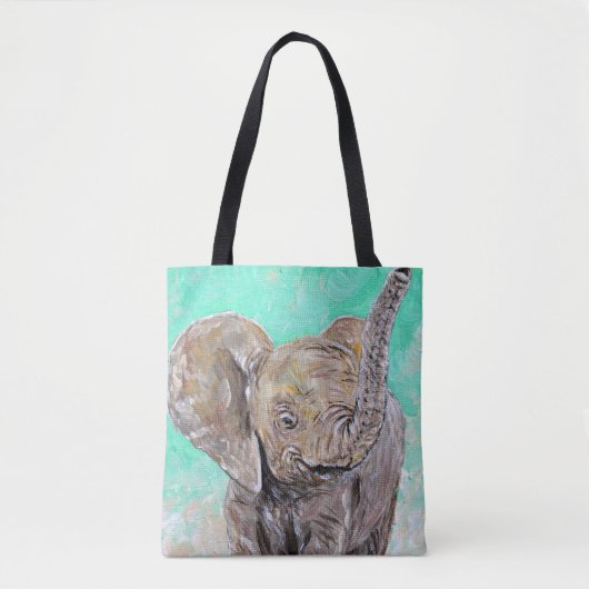 Baby Elephant Painting Tasche (Vorderseite)
