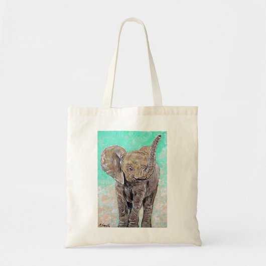 Baby Elephant Painting Tragetasche (Vorne)