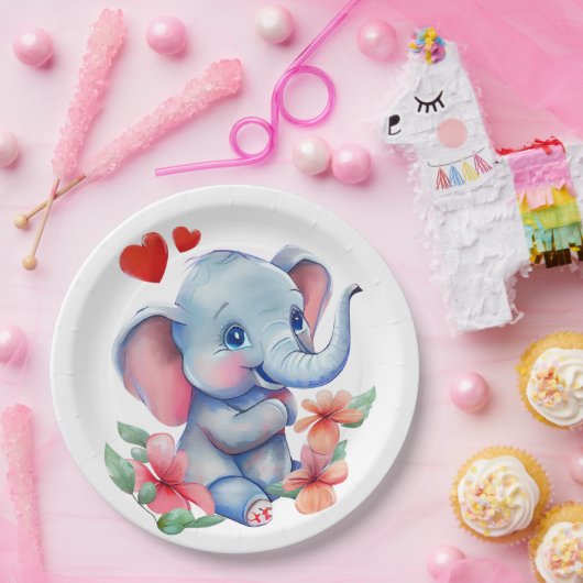 Baby Elephant Pappteller (Party)