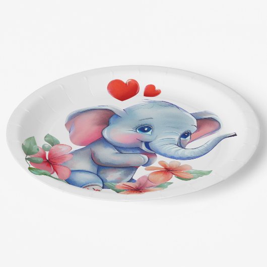 Baby Elephant Pappteller (Schrägansicht)