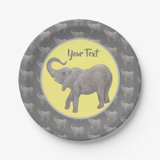 Baby Elephant Pappteller (Vorderseite)