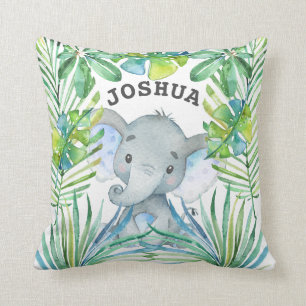 Baby Elephant Personalisiert Boy Jungle Safari Nie Kissen