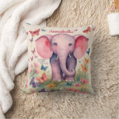 Baby Elephant Personalisiertes Geburtsdatum Kissen (Decke)