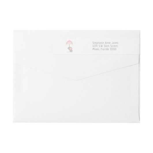 Baby Elephant Pink Baby Dusche (Rückseite)