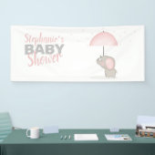 Baby Elephant Pink Baby Dusche Banner (Messe)