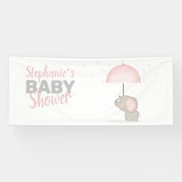 Baby Elephant Pink Baby Dusche Banner