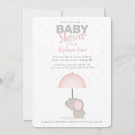 Baby Elephant Pink Baby Dusche Einladung