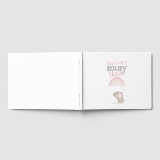 Baby Elephant Pink Baby Dusche Gästebuch (Voll)