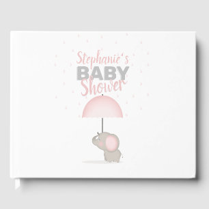 Baby Elephant Pink Baby Dusche Gästebuch