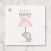Baby Elephant Pink Baby Dusche Geschenkanhänger (Vorderseite)