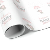 Baby Elephant Pink Baby Dusche Geschenkpapier (Rolleneckpunkt)