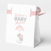 Baby Elephant Pink Baby Dusche Geschenkschachtel (Rückseite)