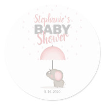 Baby Elephant Pink Baby Dusche