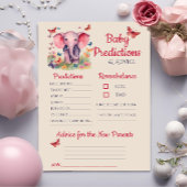 Baby Elephant Pink Baby Predictions Karte