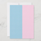 Baby Elephant Pink Blue Gender Reveal Party Einladung (Rückseite)