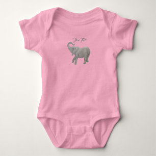 Baby Elephant Pink Bodysuit Baby Strampler