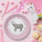 Baby Elephant Pink Geburtstag Pappteller (Party)