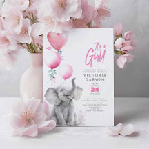 Baby Elephant Pink und Grau Niedlich Girl Baby Dus