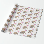 Baby Elephant pink & violet balloon Gift Wrapping Geschenkpapier (Ungerollt)