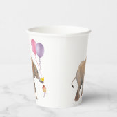 Baby Elephant pink & violet balloon Set x16 Pappbecher (Rechts)