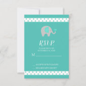Baby Elephant Polka Dots Baby Shower RSVP Card (Vorderseite)