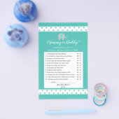 Baby Elephant Polka Dots Mommy oder Daddy Game Flyer (Einzeln)