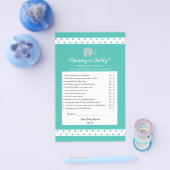 Baby Elephant Polka Dots Mummy oder Daddy Game Flyer (Einzeln)