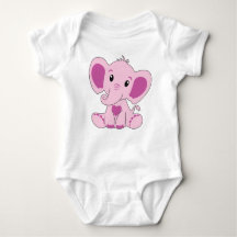 Baby, Elephant, Rosa, Baby Bodysuit, DAM Creative,