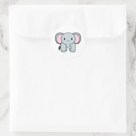 Baby Elephant Runder Aufkleber (Tasche)