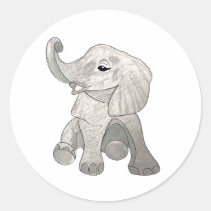 Baby Elephant Runder Aufkleber