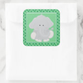 Baby Elephant | Safari Animals Party Quadratischer Aufkleber (Tasche)