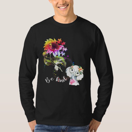 Baby Elephant sei nett farbenfroh Sonnenblumenauti T-Shirt (Vorderseite)