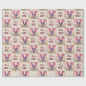 Baby Elephant seine Girl Baby Dusche Geschenkpapier (Flach)