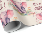 Baby Elephant seine Girl Baby Dusche Geschenkpapier (Rolleneckpunkt)