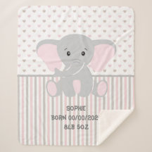 Baby Elephant Sherpa Blanket